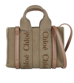 Mini Woody Tote, Canvas, Khaki, 0324104465, DB/E, 4*